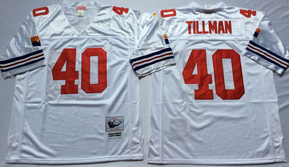Men NFL Arizona Cardinals #40 Tillmann white Mitchell Ness jerseys->chicago bears->NFL Jersey